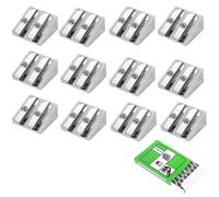 Temperamatite Manuale in Metallo,12 PCS 2 Fori in Temperamatite Portatile Lega Magnesio con Profilo a Cuneo Temperino Professionale per Stile Ufficio a Scuola Casa Estetiste