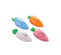 Temperamatite Manuale Riutilizzabile In Plastica Singolo Foro Bambini Bambini Scuola Studente Cancelleria Forniture Colore Casuale Mini Cartone Animato CarotaDesign durevole