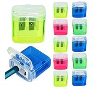 Temperamatite manuale - Temperamatite manuale a doppio foro per sala di ccessorio a forma di punta 12 pezzi con custodia per scuola ufficio casa