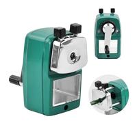 Temperamatite Manuale, Temperino da Tavolo a Manovella con Contenitore da Desktop, Temperino Elicoidale da Tavolo per Studente, Scuola, Ufficio (Verde)