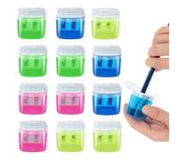 Temperamatite Manuali Per, Set di 12 Pezzi | Temperamatite a 2 Fori | Cancelleria a mano a doppio foro per scolari, adolescenti, artisti, adulti, ragazze e ragazzi