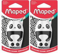 Temperamatite Maped Shaker con design a forma di panda o pinguino, 34012 (Confezione da 2)
