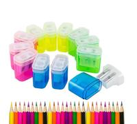Temperamatite per aula | Temperamatite manuale portatile a due orecchie | 12 pezzi contenitore per trucioli per studenti, per scuola, studio, biblioteca, dormitorio, asilo