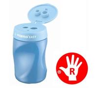 Temperamatite Easy con contenitore - 3 fori - ergonomico - blu - per destrimani - Stabilo
