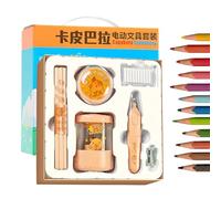 Temperamatite,Set con da Cancellare a Vuoto Alimentato a Batterie,Temperamatite A Batteria A Forma Di Animale Capibara | Per Studenti Ragazzi Ragazze Adolescenti Artisti Insegnanti Casa e Aula