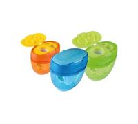 Temperamatite, temperamatite doppio, matite colorate e matite colorate Jumbo (8 + 11 + 16 mm), colori assortiti (blu, verde, arancione)