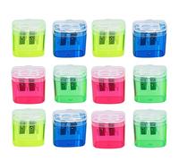 Temperamatite, Temperamatite Manuale A Doppio Foro Con Coperchio, 12 Pezzi Manuali con Contenitore per Studenti Bambini Artisti