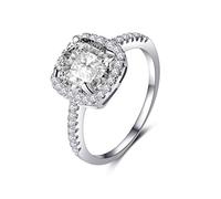 Temperament Plated 18K White Gold Heart And Arrow Simulation Diamond Engagement Ring Creative And Exquisite Workmanship Nice processing