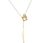 Temperamento della moda coreana: collana geometrica quadrata semplice per donne con pendente a nappine di una sola parola