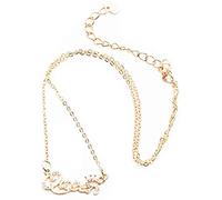 Temperamento Elegante Lettera Ciondolo Collana Corta Donna Corona Collana Accessori Regalo, Dorato Attractive Processing