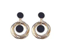 Temperamento Geometria Pentagono multistrato Inserito Trapano Orecchio Goccia Net Rosso Orecchio Lungo Orecchio Chiodo Donna Creativa E Squisita LavorazioneUtile e Moda