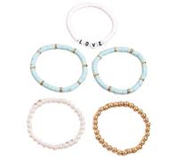 Temperamento Perline di Argilla Colorate Ragazze Boho Set di Braccialetti in Resina di Perle Gioielli di Moda Braccialetti in Ceramica Morbida (A-5 PCS) Attractive And Professional