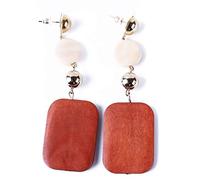 Temperamento Retro Cubo di legno Geometria Impunture Carattere Orecchini Per donna Colore primario Creativo e utileBellissimo design