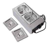 Temperatrice per cioccolato - Pentola elettrica per sciogliere fino a 30-85 °C, in acciaio inox, design a 2 pentole per uso professionale, controllo manuale per casa, panetteria, feste e catering