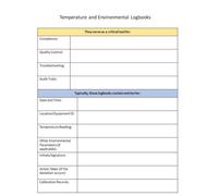 Temperature and Environmental Logbooks: essential records used to monitor and document environmental conditions, primarily temperature, in various settings.