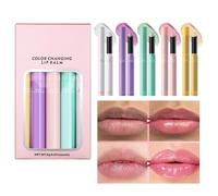 Temperature Change Lip Gloss, Nourishing Lip Cream Set, Waterproof Lip Balm, Girls Lip Lipstick Set, Lip Gloss, Temperature Change Lip Gloss for Personalized Color Transformation