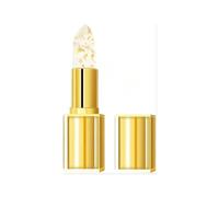 TempéRature Changement Couleur Rouge à LèVres Baume à LèVres éTanche Longue | Gold Crystal Chapstick Maquillage durable couleur Hydratation Glossy Gold Foil Respirant etnaturel Superposition polyvalente