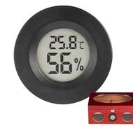 Temperature Humidity Meter, Digital Indoor Outdoor Hygrometer, 10-Second Refresh Rate, Compact Round Display, Greenhouse Garden Fridge Use, 1.77 Inches, White, 1 Piece