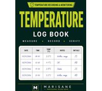 Temperature Log Book: Daily Temperature Logbook to Record & Track Fridge, Freezer, Hot & Cold Holding Temps | 12-Month Food Safety Monitoring for Restaurants, Cafes, Catering & Commercial Kitchens