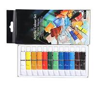 Tempere da Disegno Professionali 12ml x 12pz - Colori Vivaci e Resistenti alla Luce, per Pittura su Tela, Carta e Legno - Kit Portatile per Artisti e Hobbisti