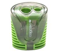 Temperino a 2 fori con serbatoio Colorosa - temperino per matite manuale - 6 colori (Verde)