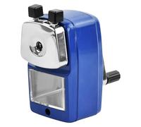 Temperino a Manovella, Temperamatite da Tavolo con Manovella, Temperino Elicoidale da Desktop per Studente, Scuola, Ufficio (Blu)