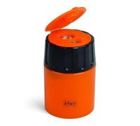 Temperino temperamatite 2 fori in metallo con contenitore e tappo di sicurezza lama Made in Germany