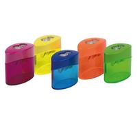 Temperino Temperamatite 2 FORI Metallo M+R con Contenitore Conf. da 10 PZ Scuola
