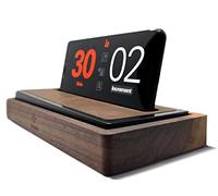 Tempest Deluxe Chess Clock: Orologio a scacchi, backgammon, Go e scarabeo in noce e cuoio, fornito con app iOS e Android gratuita (funziona con il tuo telefono)