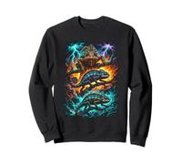 Tempesta Camaleonte Fuoco Fulmine Fantasy Rettile Art Felpa