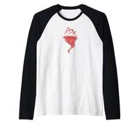 Tempesta di Cuori Rossi Maglia con Maniche Raglan