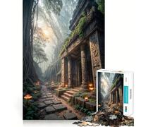 Tempio antico in una foresta nebbiosa - Puzzle da 1000 pezzi - Gioco di logica e allenamento mentale - Incastro perfetto,senza spazi vuoti - Sfida interattiva per la mente a casa (50x75cm)