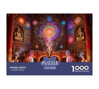 Tempio del Chakra Interno con Cervo che Fluisce Energia Puzzle in Legno Impermeabile DIY Puzzles Da 1000 Pezzi Per Adulti Impossibili Giochi Educativi