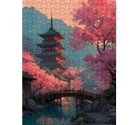 Tempio Del Fiore Ciliegio Puzzle 5000 Pezzi, 3D Puzzle per Adulti Impegnativo, Educa Puzzles, Divertente E Stimolante Puzzles Decorativo per La Famiglia, Regalo e Decorazione Pareti FNKL6-1122