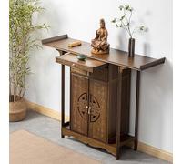 Tempio di Meditazione Personale, Tavolo da Meditazione Altare cabniat, Tavolo di bambù, Tavolo da Meditazione in Legno massello, con Spazio di archiviazione, mobiletto per nicchia del Buddha Cinese (
