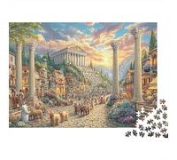 Tempio greco antico Puzzle 1000 Pezzi per Adulti Paesaggio al tramonto Gioco di Puzzle 1000 Pezzi Relax Decorazione Regalo 38x26cm/1000pcs