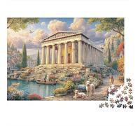 Tempio Greco Puzzle 1000 Pezzi Carta per Adulti Panorama Gioco di Puzzle 1000 Pezzi Casa Relax 70x50cm/1000pcs