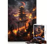 Tempio in fiamme con adolescenti samurai Puzzle da 1000 pezzi Esercizio per la mente Divertimento nel tempo libero Taglio di precisione Regalo di Natale raffinato (38x26cm)