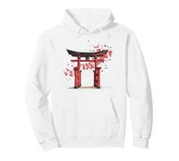 Tempio Torii Giappone Sakura Cherry Blossoms Cultura Zen Felpa con Cappuccio
