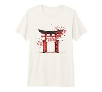 Tempio Torii Giappone Sakura Cherry Blossoms Cultura Zen Maglietta Premium