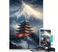 Tempio vicino alla montagna Puzzle per ragazzi 1000 pezzi Migliora la memoria Divertimento tranquillo Bordo preciso Regalo artistico 38x52cm
