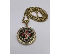 Templari Massonici Guarnizione Placcato Oro Collo Ciondolo Unisex