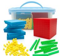 Temple Lodge Base Ten Blocks - Set di cubi per il conteggio dei valori, per bambini, manipolatori per l'apprendimento dei numeri, primi anni e risorse matematiche KS1/KS2 per aula e la casa, 121 pezzi