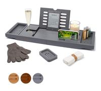 Temple Spring Bath Caddy - Vassoio da bagno estensibile per vasca da bagno