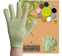 TEMPLE SPRING -Guanti Esfolianti per Lavaggio, Guanto Esfoliante in Bambù, Scrub per Bagno/Doccia, Guanto per Esfoliazione del Corpo, Scrub di Bellezza/Loofah, Rimozione della Pelle Morta-Verde Salvia