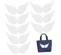TEMPNAP 12 Pezzi d Angelo Bianco Decorativi per Borse e Jeans, Accessori per Decorazione Natalizia e Copertura di Aree Danneggiate