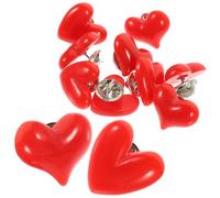 TEMPNAP 12 Pezzi Spille a Forma di Cuore Rosso in Resina per Abiti e Borse, Leggere e Decorate per Feste Romantiche e Party