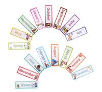 TEMPNAP 16 Pezzi Carte Didattiche per Mesi e Inglese per Materiale Educativo per e Domestico Migliora Competenze Linguistiche e Vocabolario con Illustrazioni Colorate