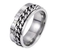 TEMPNAP 1pezzi Anello Acciaio Titanio Con Numeri Romani Design Unisex e Resistente Per Matrimonio e Occasioni Speciali Stile Chic e Moderno