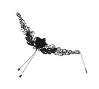 TEMPNAP 1pezzi Gothic Lace Choker Neck Chain with Vintage Crystal Unique Neck Decoration for Girls and Women for Parties and Cosplay